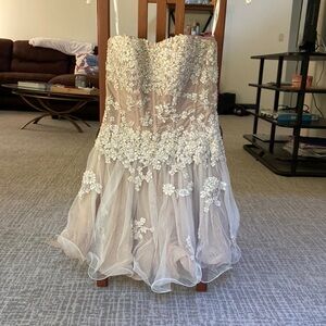 Gorgeous Blush Floral Lace Corset Sherri Hill Dress